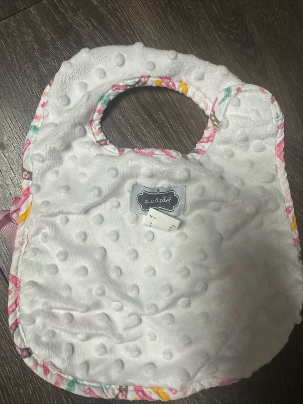 Mud Pie Pink & Multi Horseshoe Horse Applique Bib